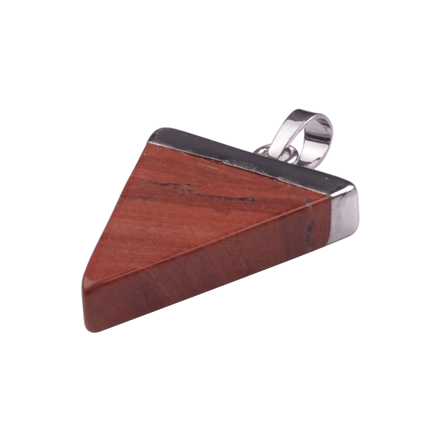 Gold / Silver Triangle Gemstone Pendant 25x30mm