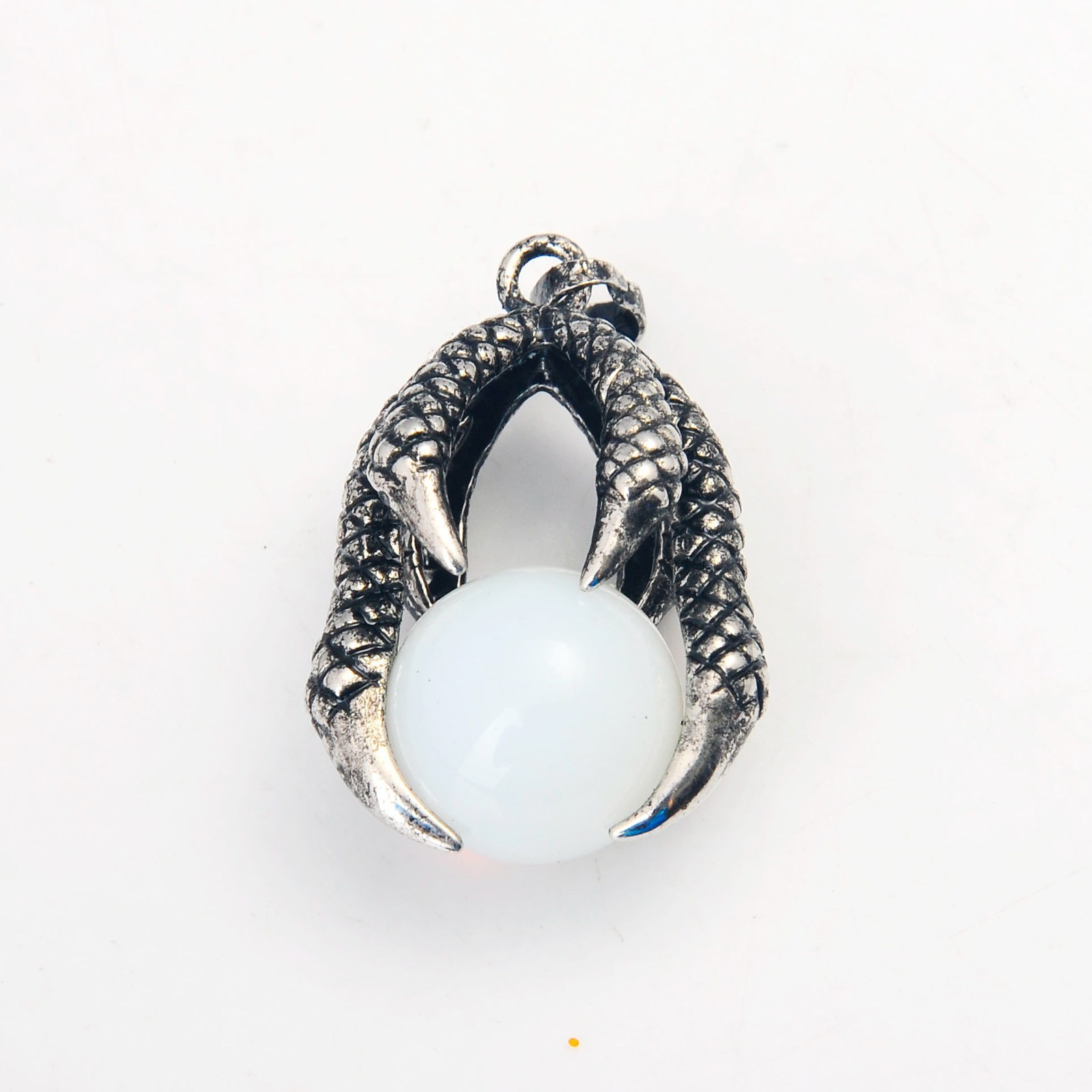 Gemstone Ball Stainless Steel Dragon Claw Pendant