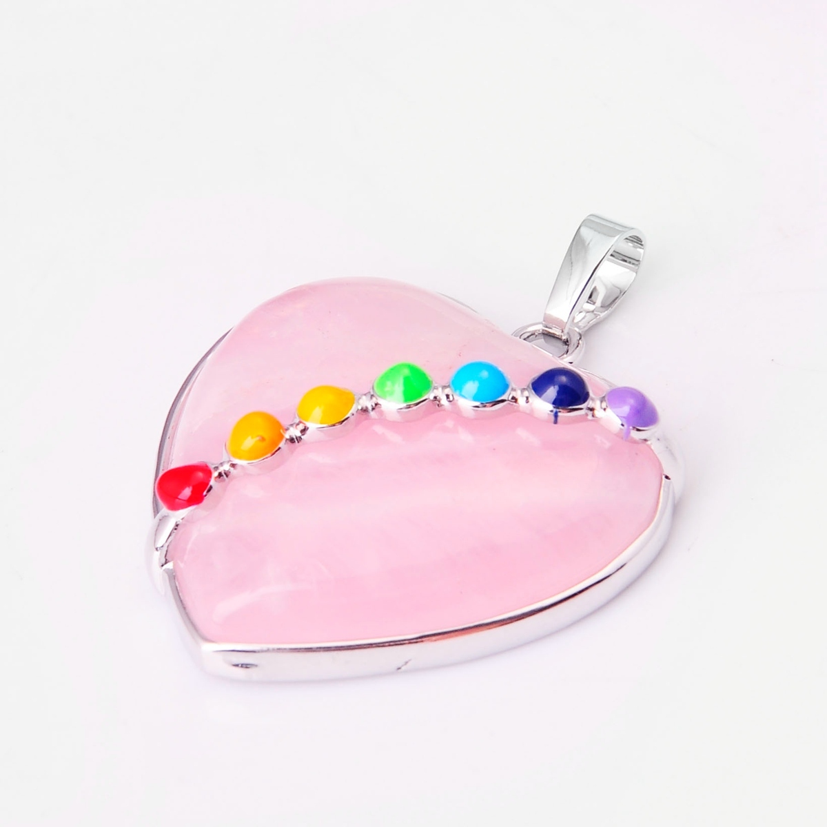 7 Chakra Heart Gemstone Pendant