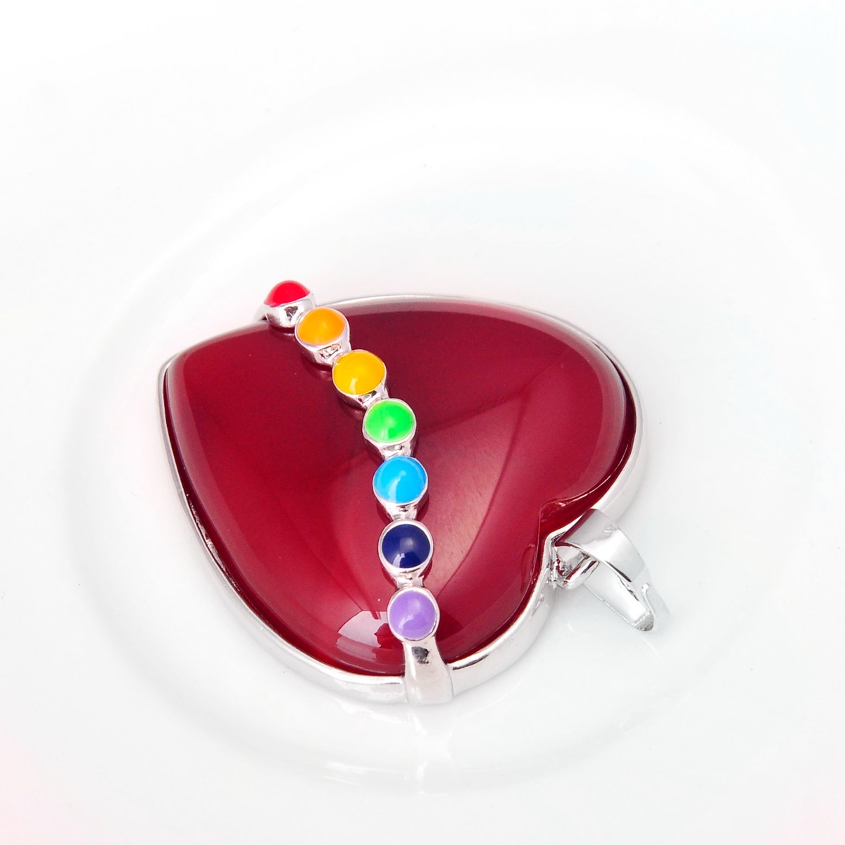 7 Chakra Heart Gemstone Pendant