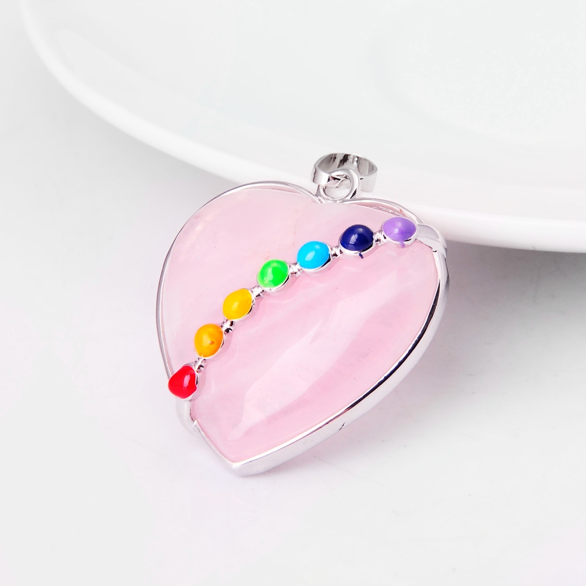 7 Chakra Heart Gemstone Pendant