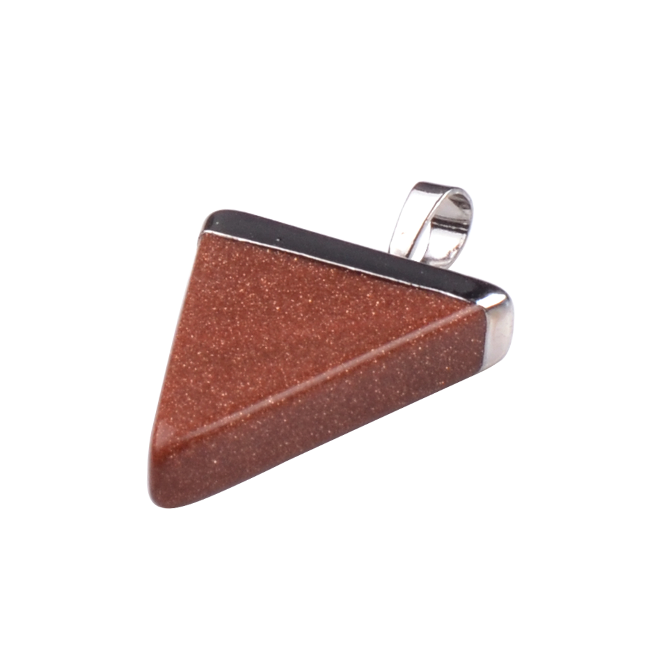 Gold / Silver Triangle Gemstone Pendant 25x30mm