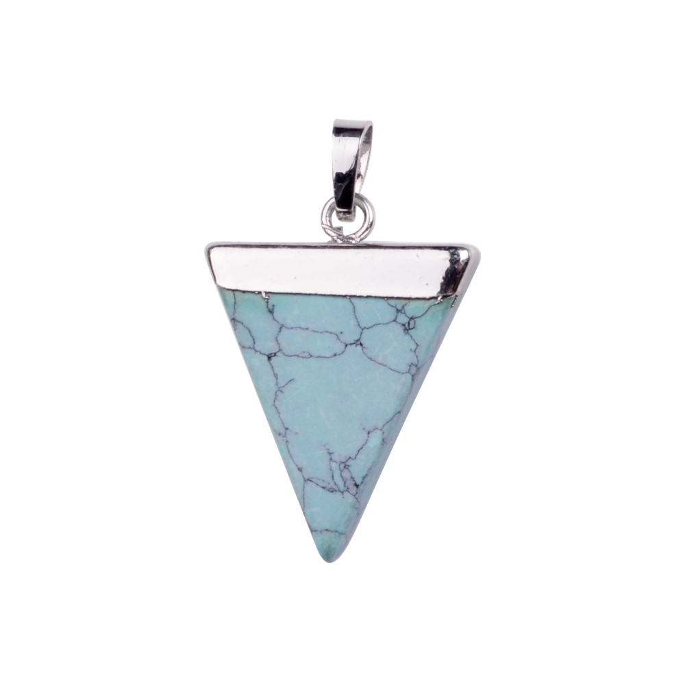 Gold / Silver Triangle Gemstone Pendant 25x30mm
