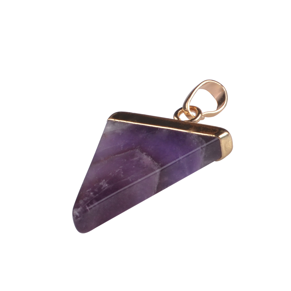 Gold / Silver Triangle Gemstone Pendant 25x30mm