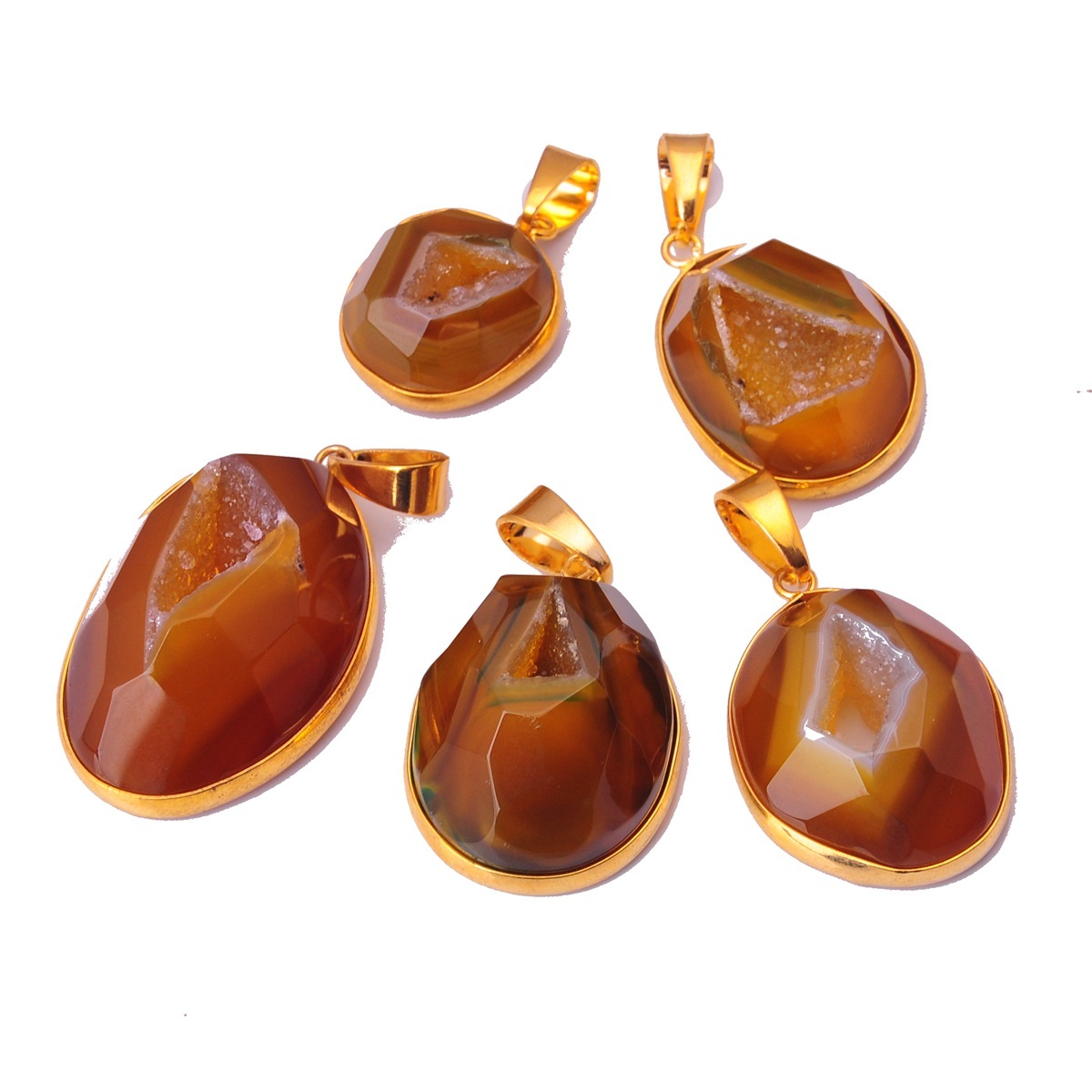 Natural Agate Crystal Cave Pendant
