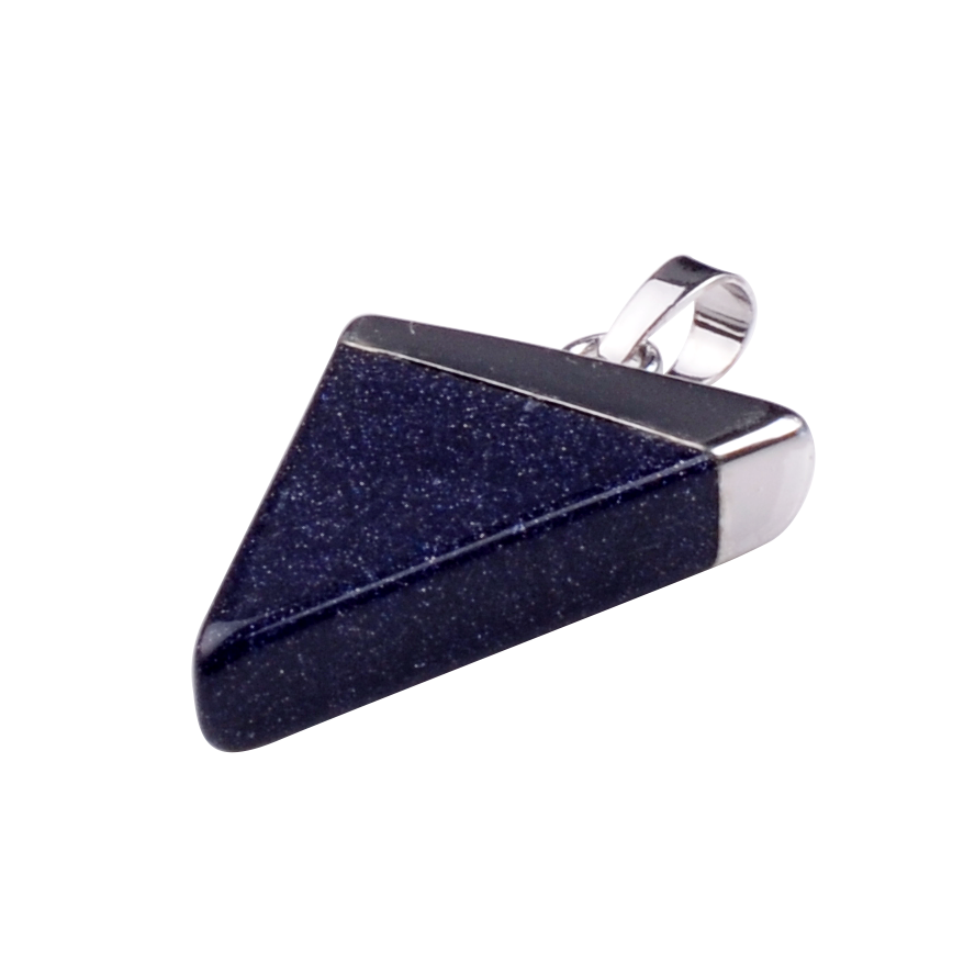Gold / Silver Triangle Gemstone Pendant 25x30mm