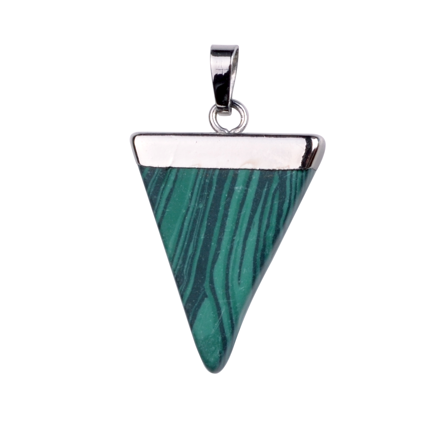 Gold / Silver Triangle Gemstone Pendant 25x30mm