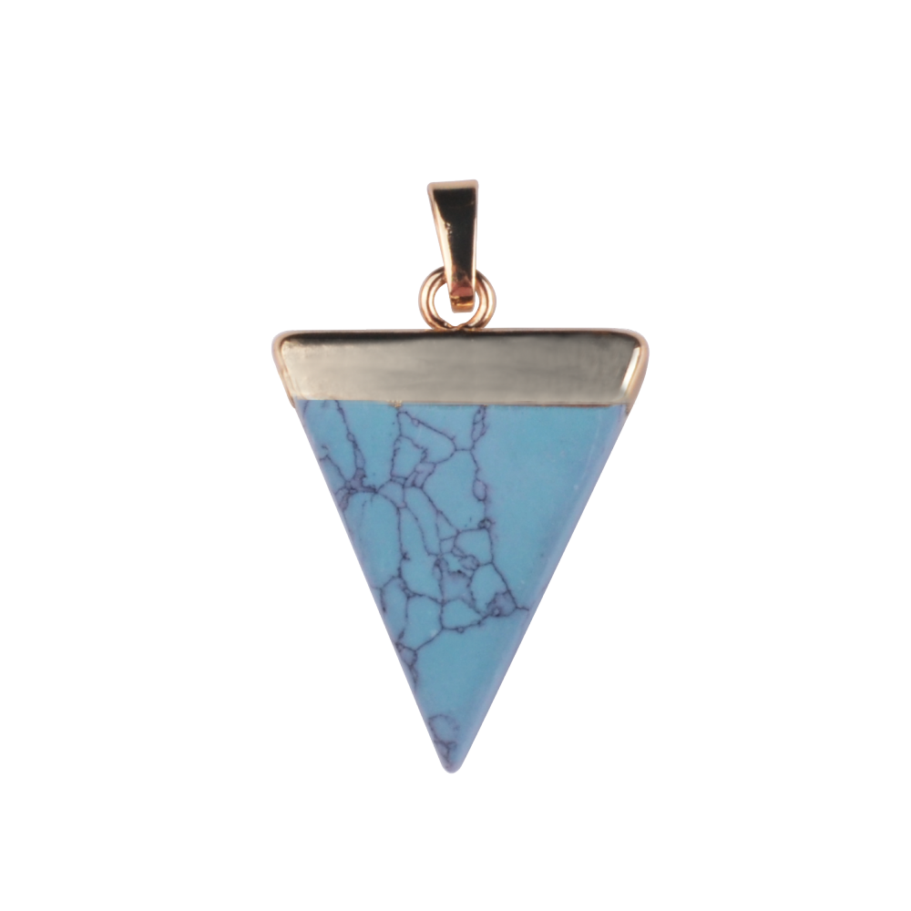 Gold / Silver Triangle Gemstone Pendant 25x30mm