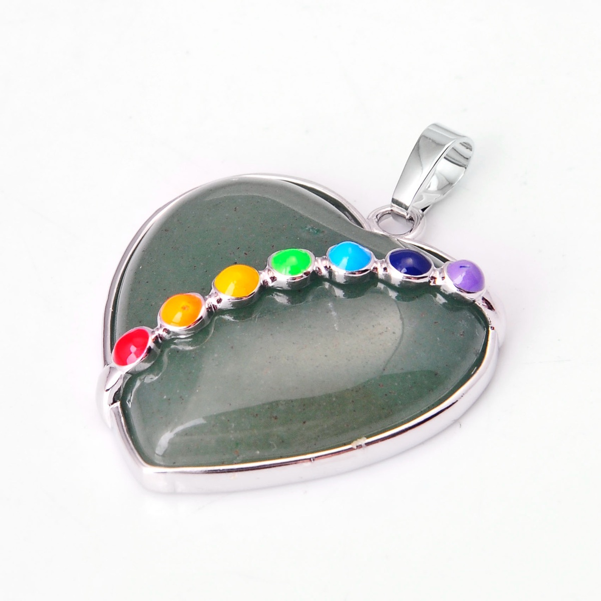 7 Chakra Heart Gemstone Pendant