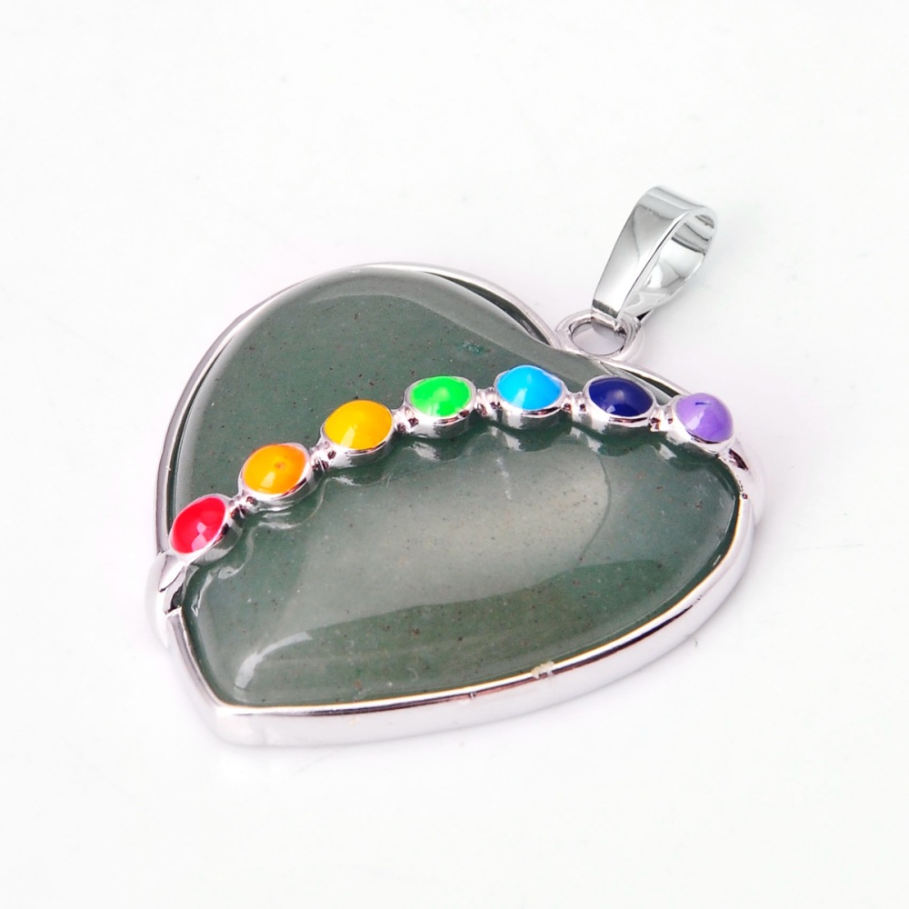 7 Chakra Heart Gemstone Pendant