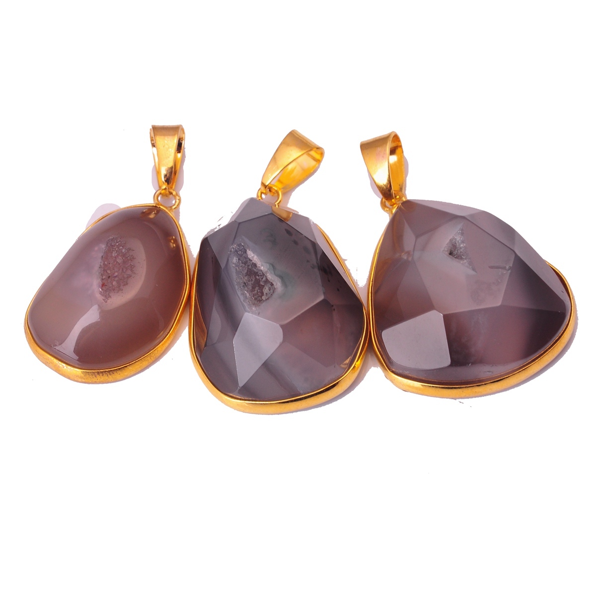 Natural Agate Crystal Cave Pendant