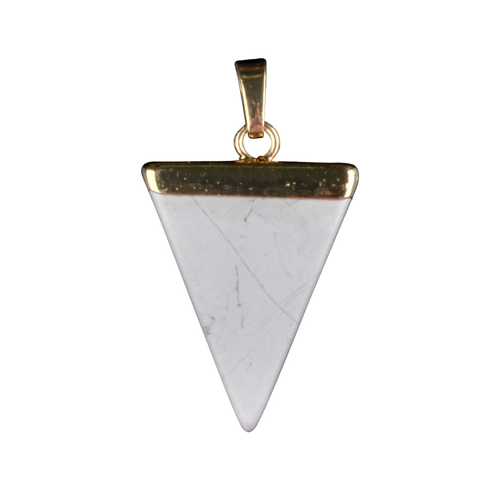 Gold / Silver Triangle Gemstone Pendant 25x30mm