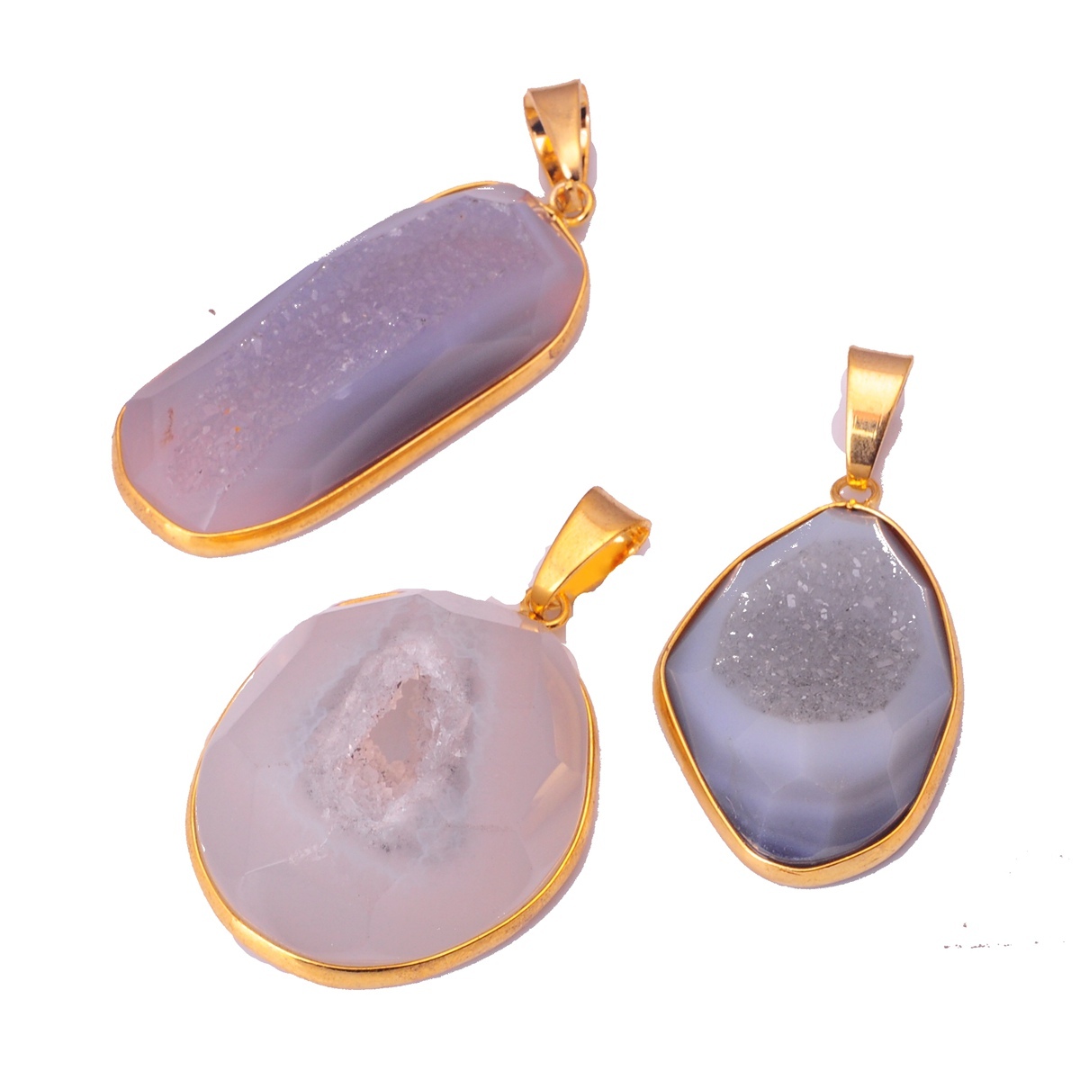 Natural Agate Crystal Cave Pendant