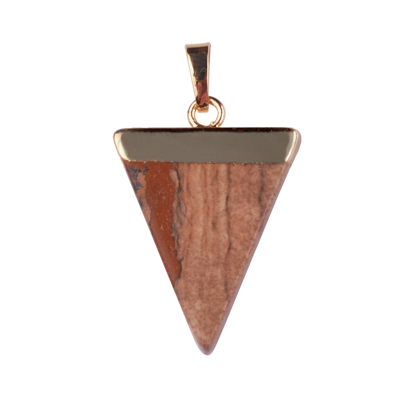 Gold / Silver Triangle Gemstone Pendant 25x30mm
