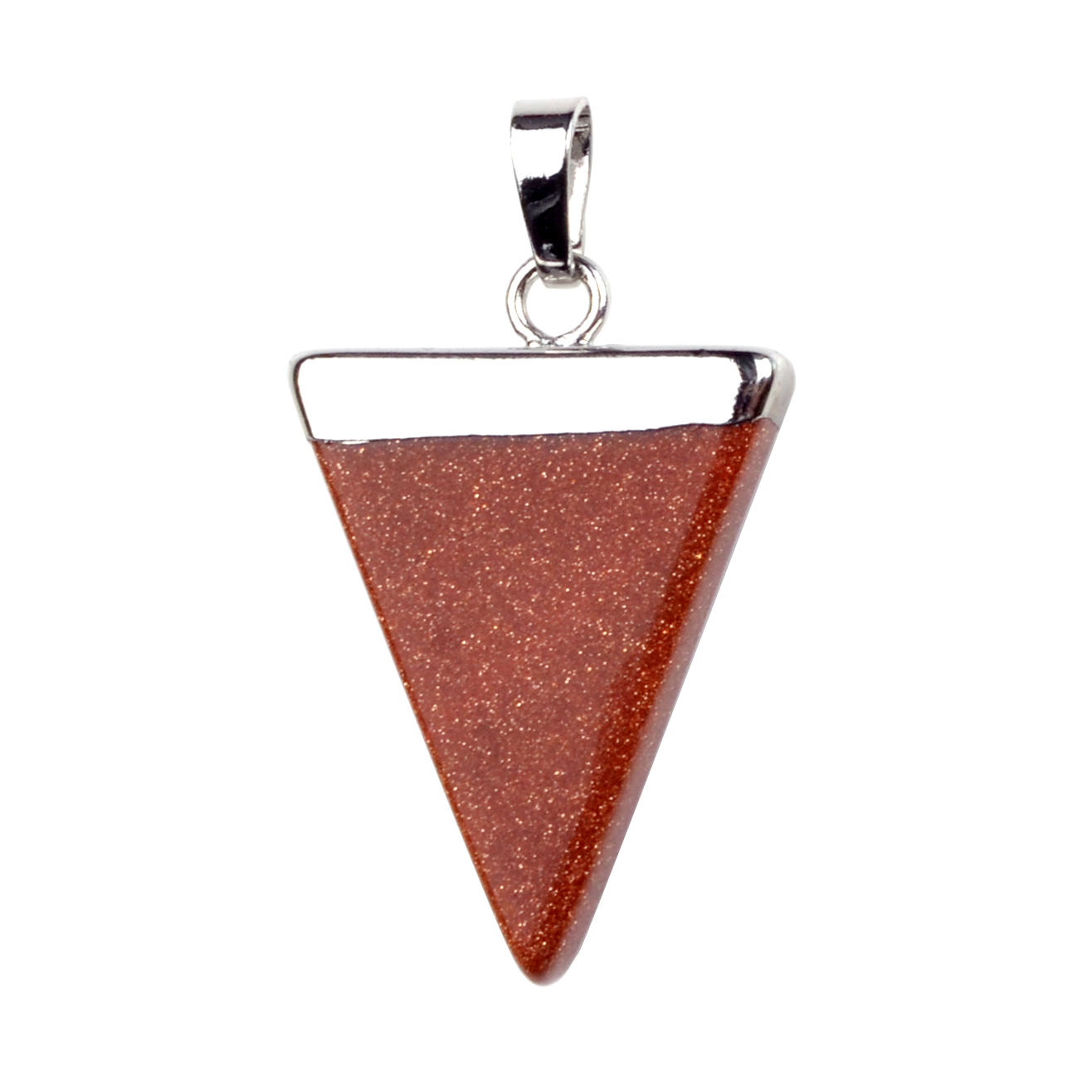 Gold / Silver Triangle Gemstone Pendant 25x30mm