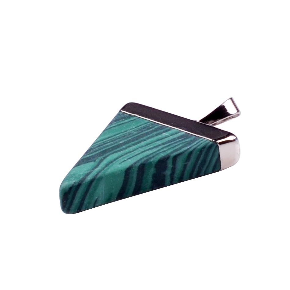 Gold / Silver Triangle Gemstone Pendant 25x30mm