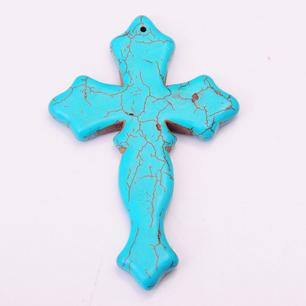 75X50MM Turquoise Cross Pendant