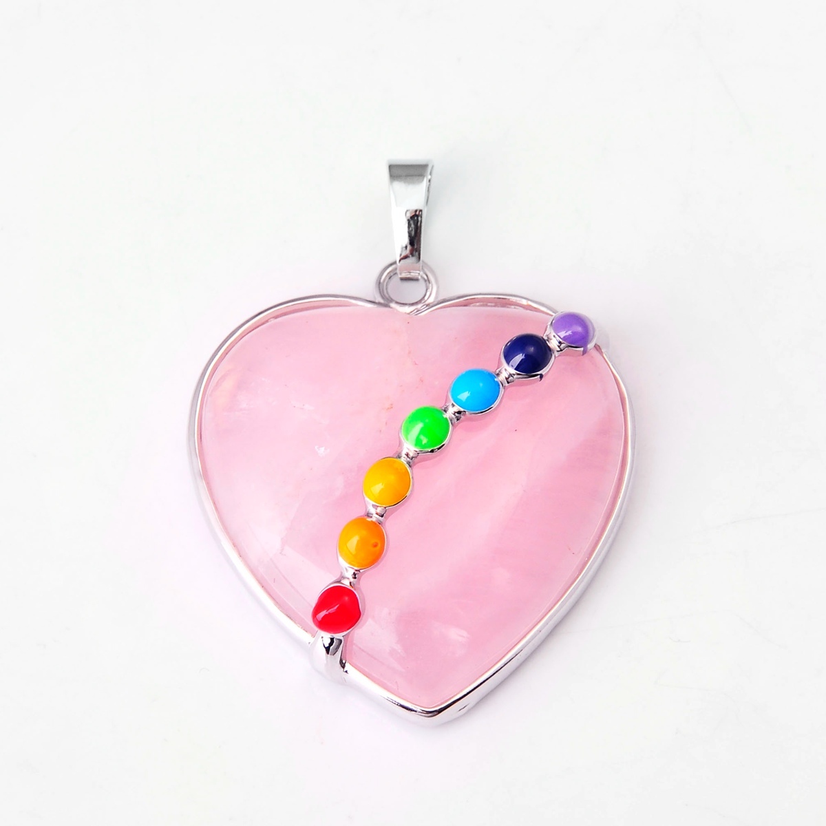 7 Chakra Heart Gemstone Pendant