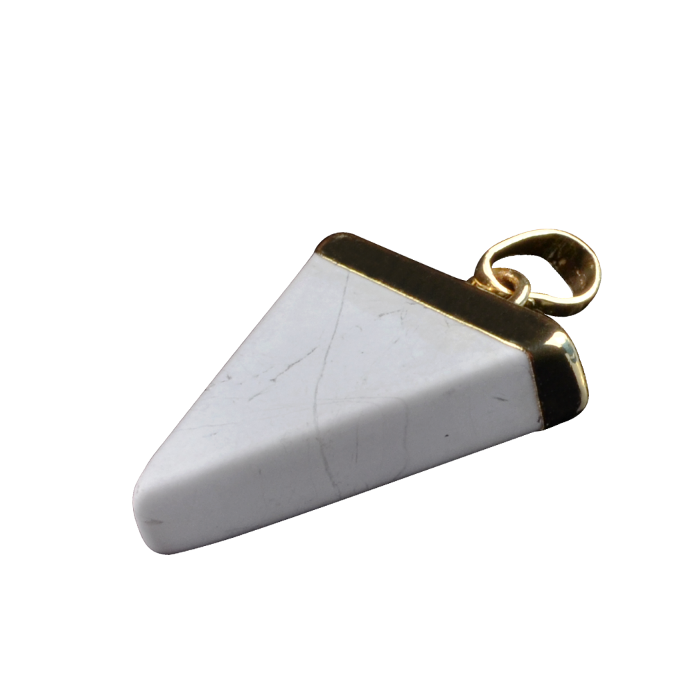Gold / Silver Triangle Gemstone Pendant 25x30mm