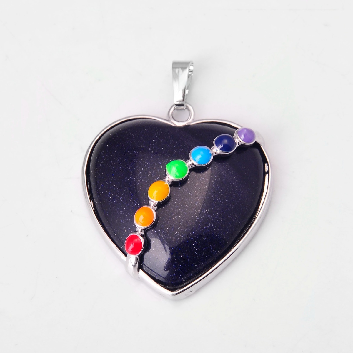 7 Chakra Heart Gemstone Pendant