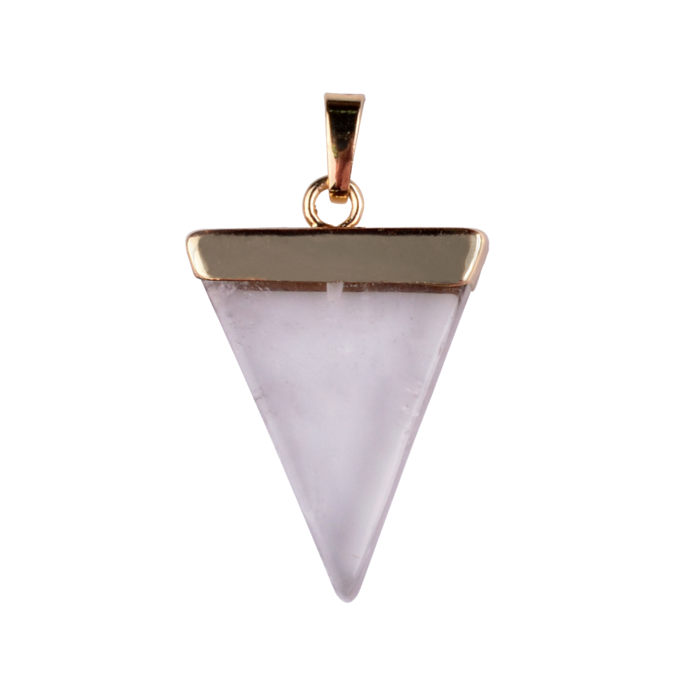 Gold / Silver Triangle Gemstone Pendant 25x30mm