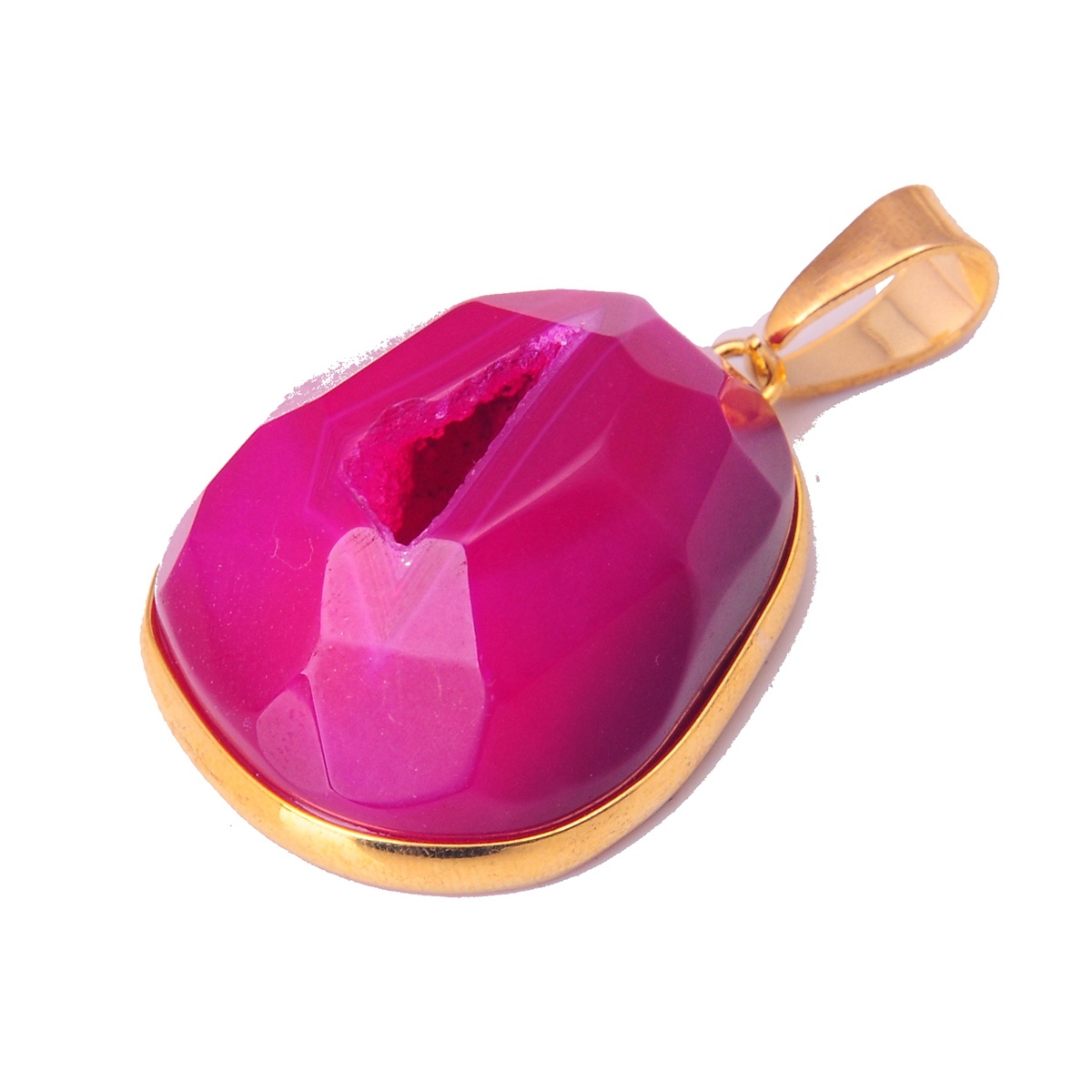 Natural Agate Crystal Cave Pendant