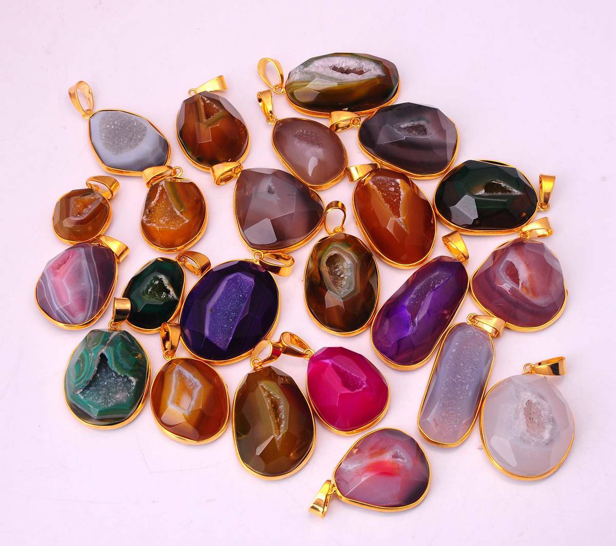 Natural Agate Crystal Cave Pendant