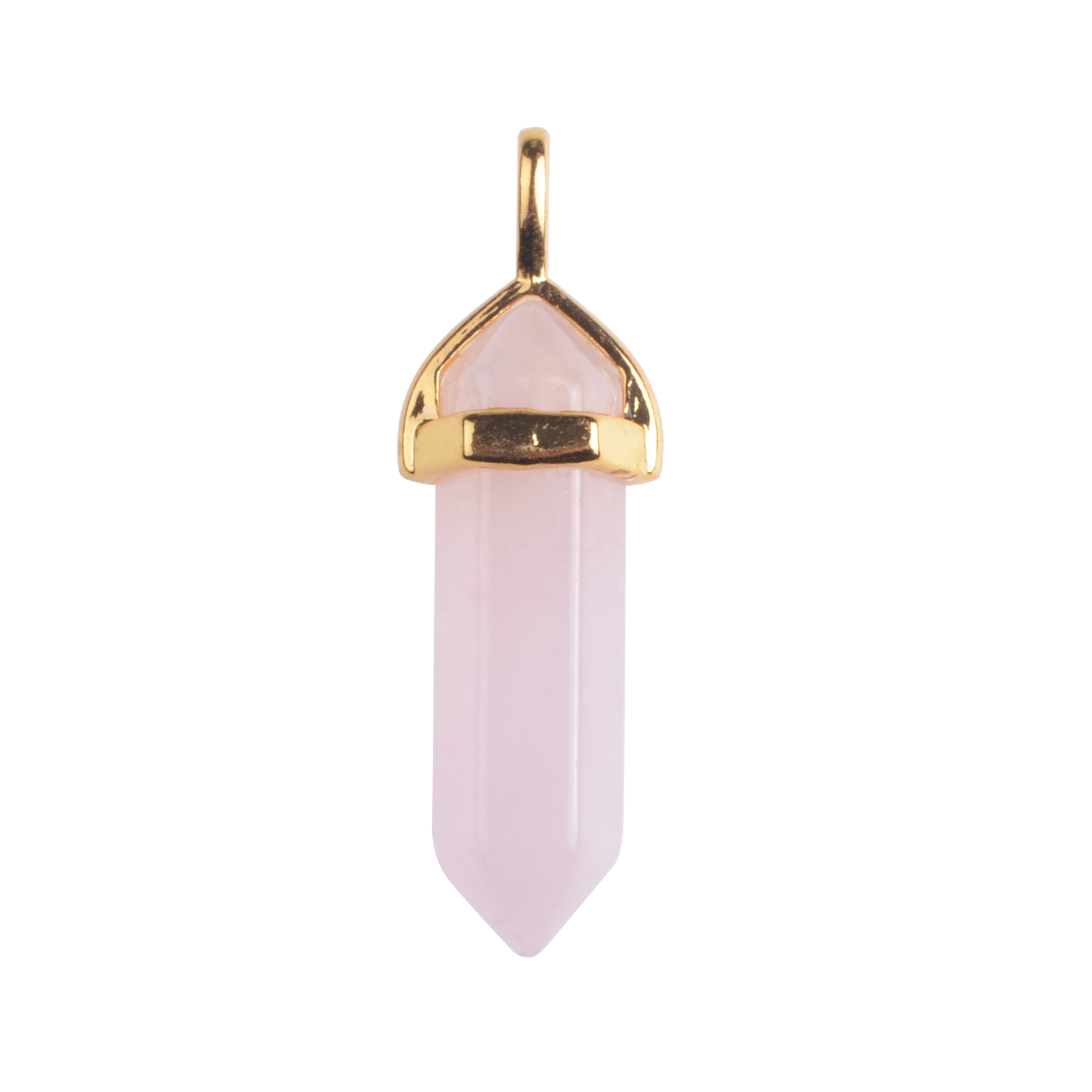 Gold & Silver Hexagonal Cylinder Gemstone Pendant