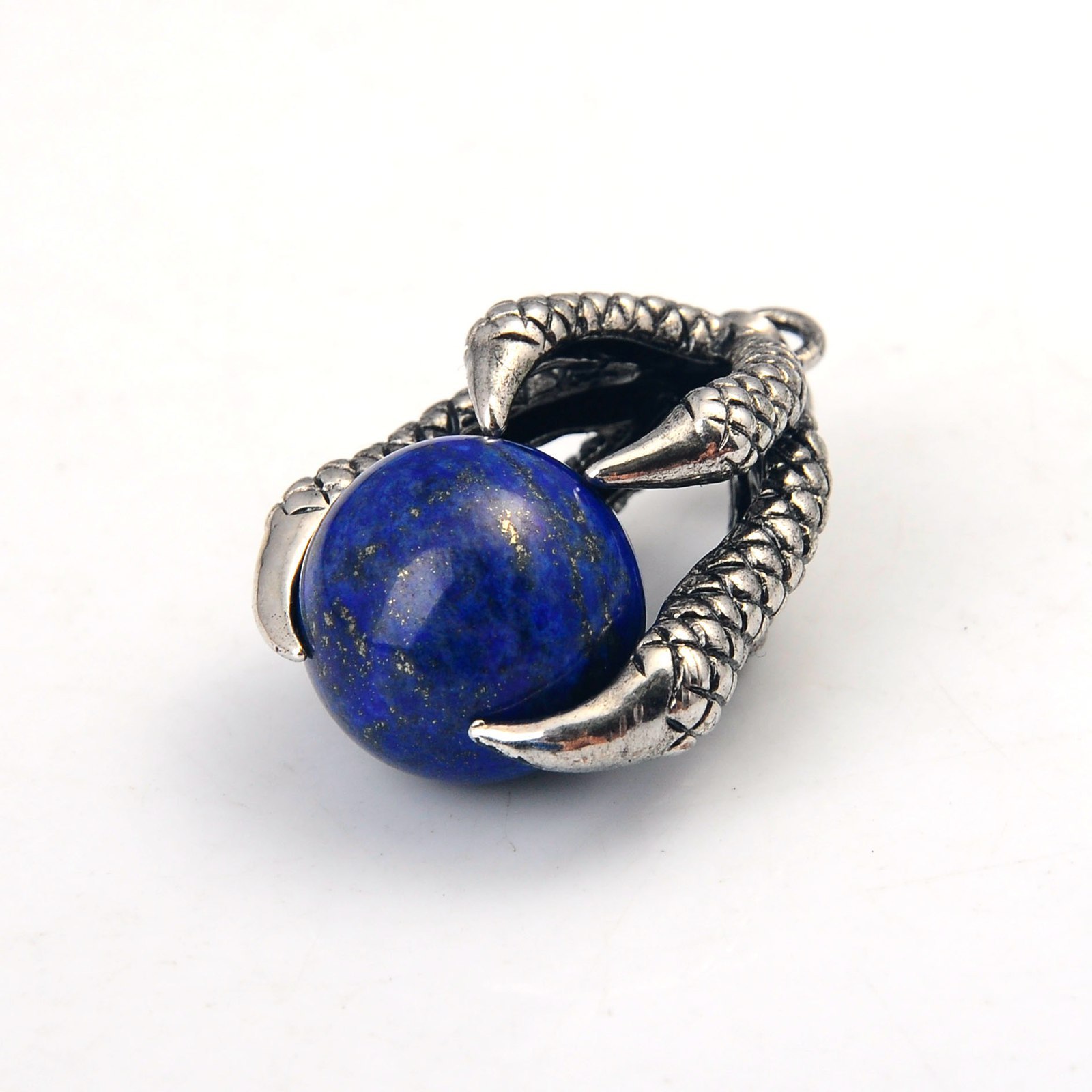 Gemstone Ball Stainless Steel Dragon Claw Pendant