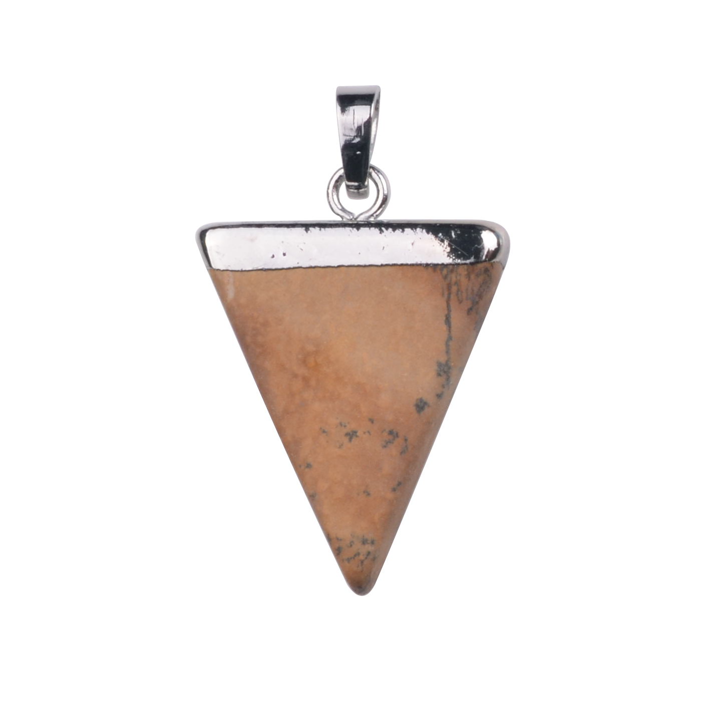 Gold / Silver Triangle Gemstone Pendant 25x30mm