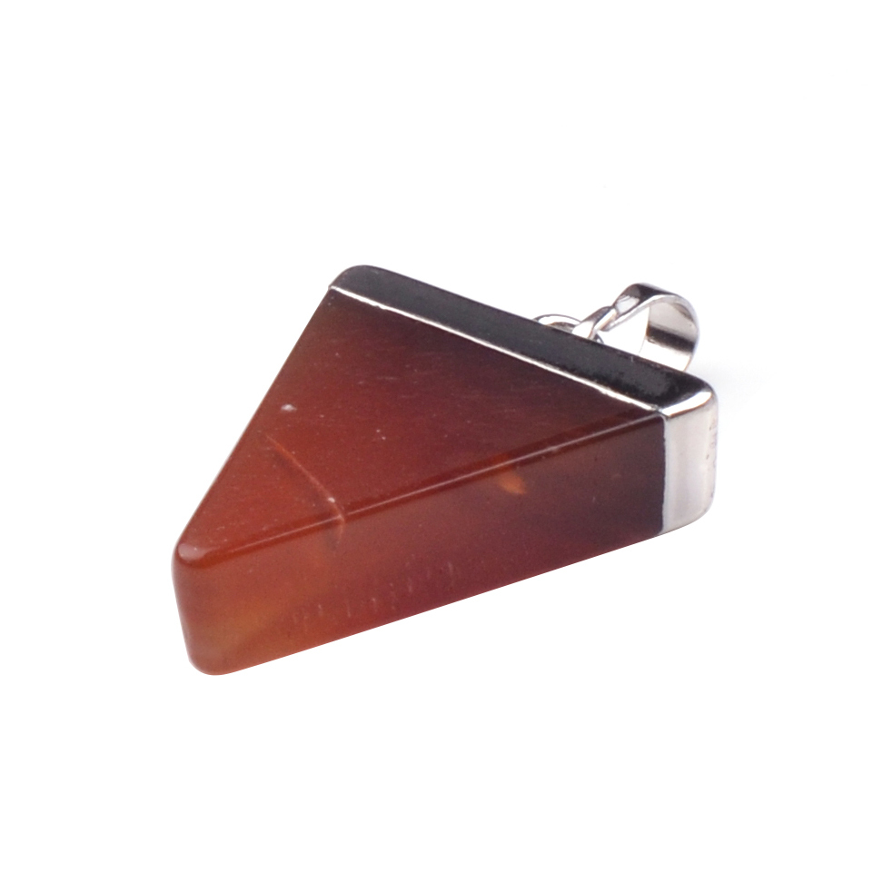 Gold / Silver Triangle Gemstone Pendant 25x30mm