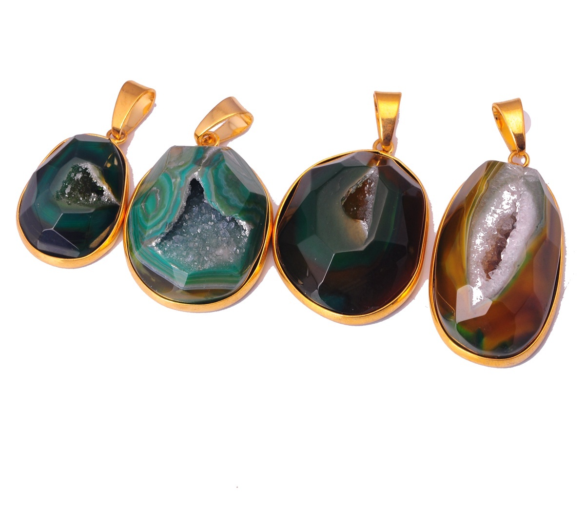 Natural Agate Crystal Cave Pendant