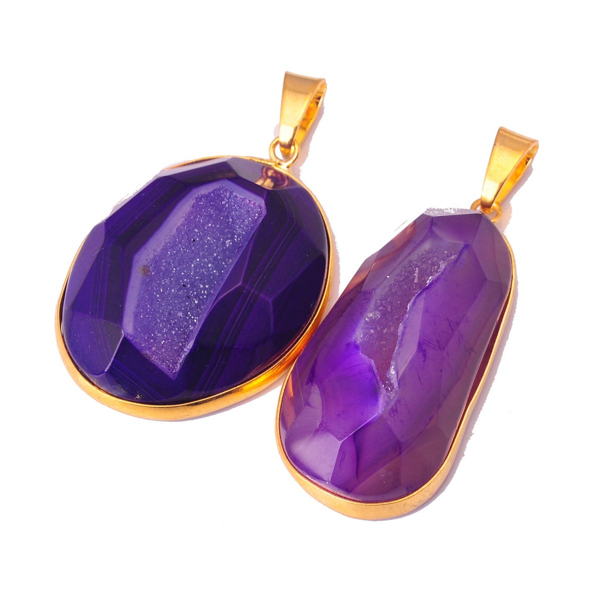 Natural Agate Crystal Cave Pendant