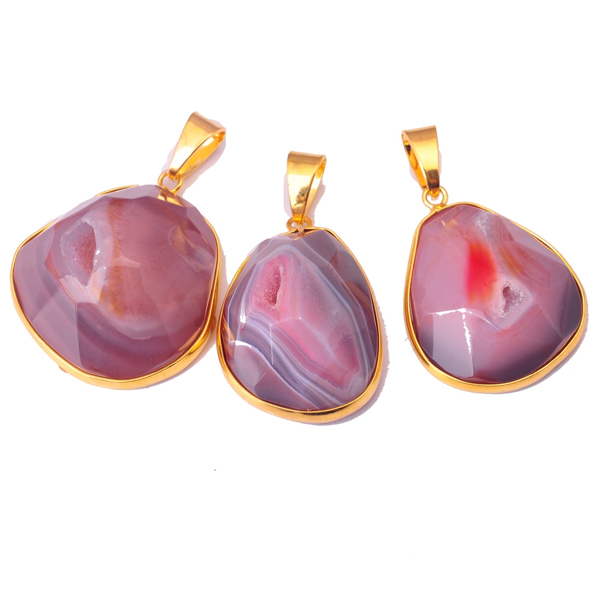 Natural Agate Crystal Cave Pendant