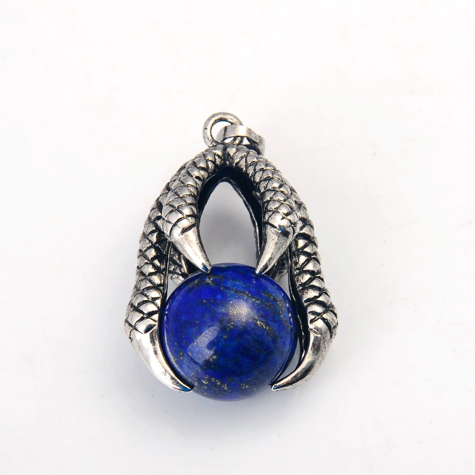 Gemstone Ball Stainless Steel Dragon Claw Pendant