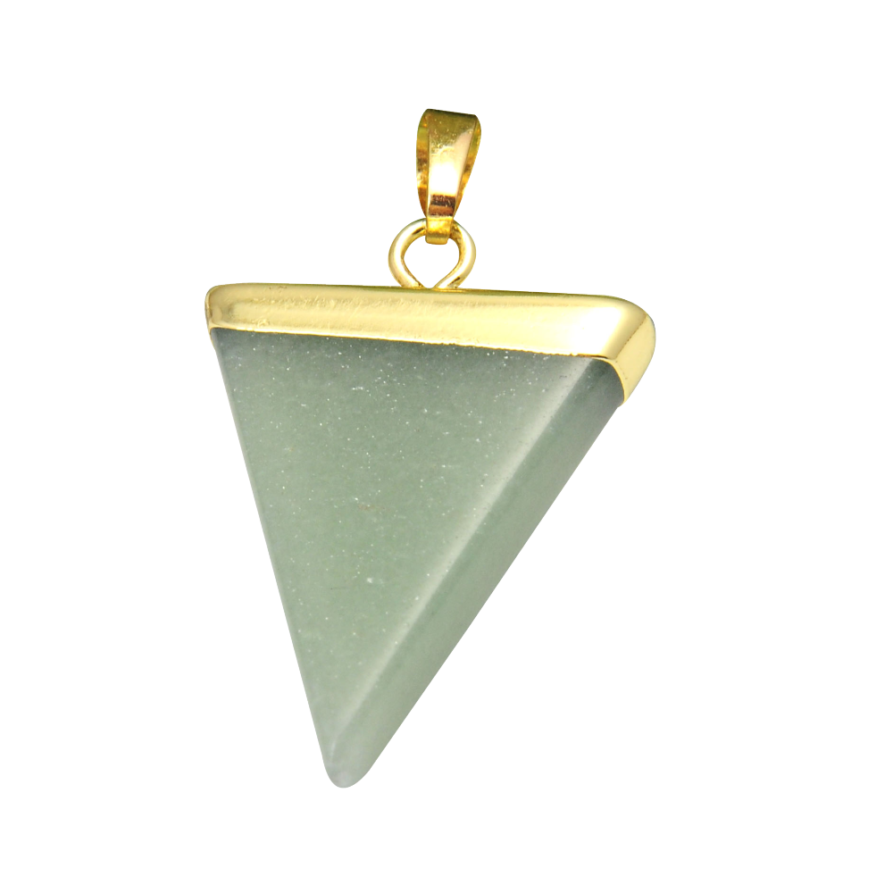 Gold / Silver Triangle Gemstone Pendant 25x30mm