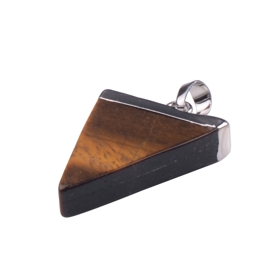 Gold / Silver Triangle Gemstone Pendant 25x30mm
