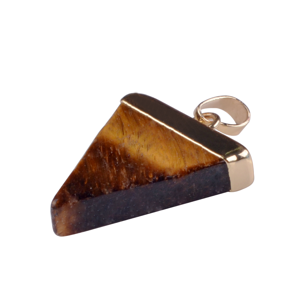 Gold / Silver Triangle Gemstone Pendant 25x30mm