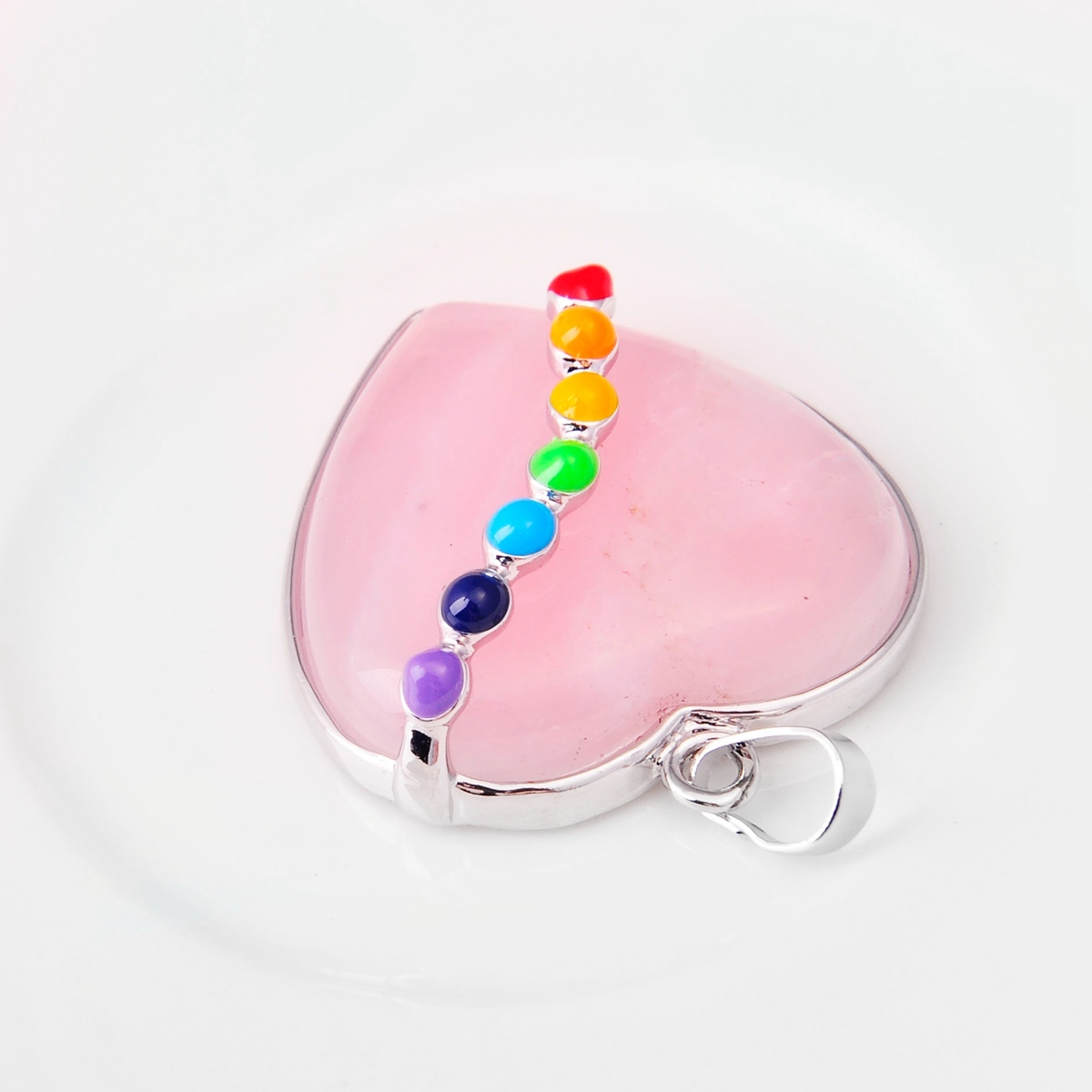 7 Chakra Heart Gemstone Pendant