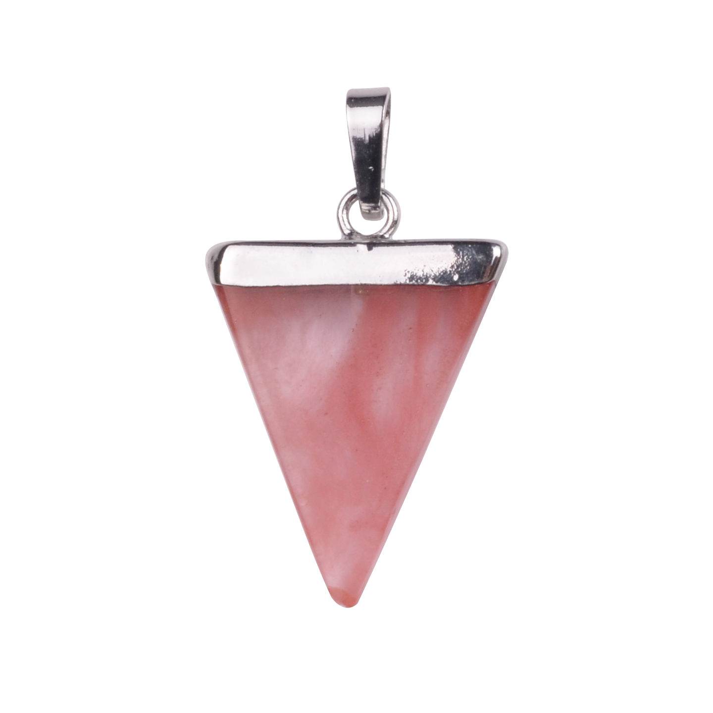Gold / Silver Triangle Gemstone Pendant 25x30mm