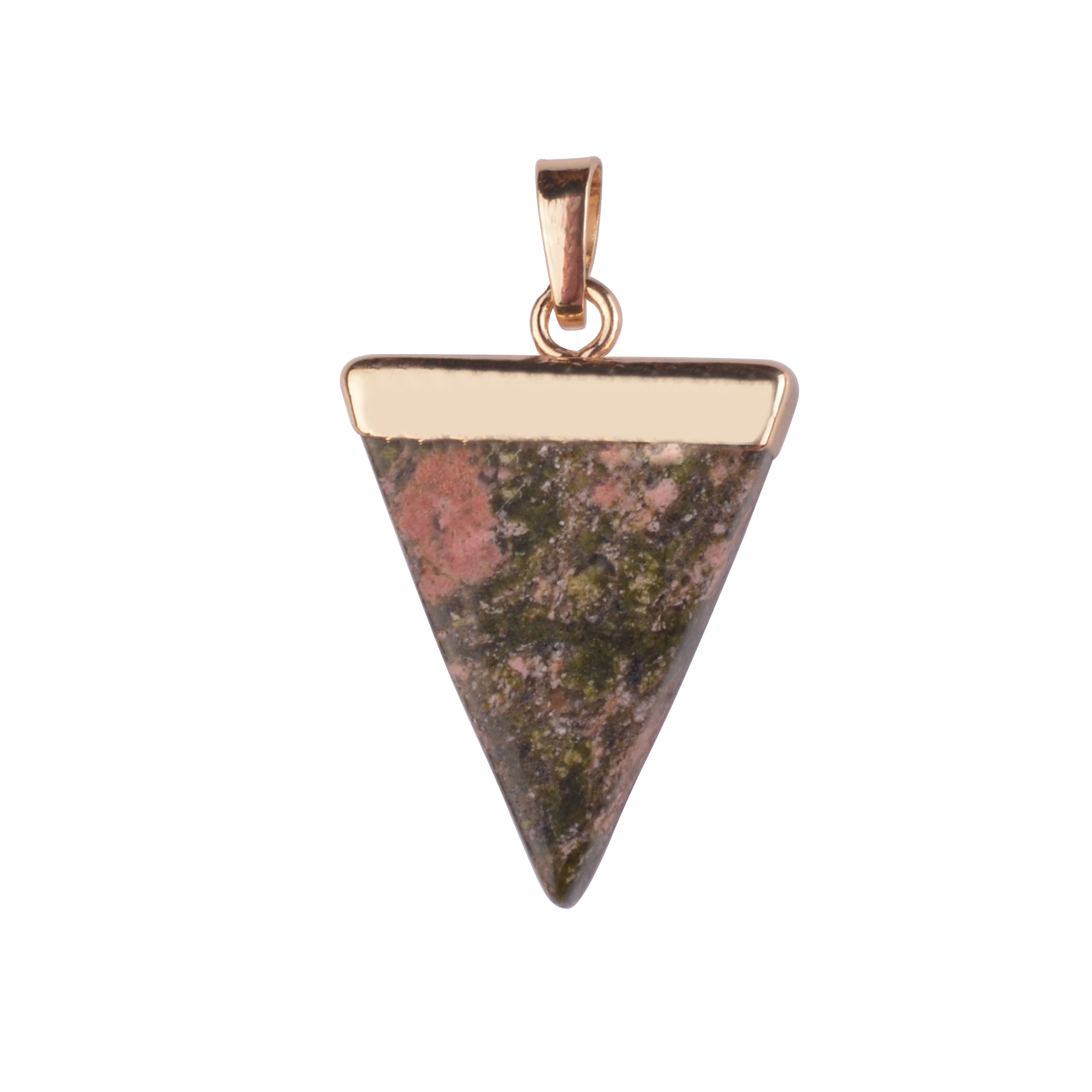 Gold / Silver Triangle Gemstone Pendant 25x30mm