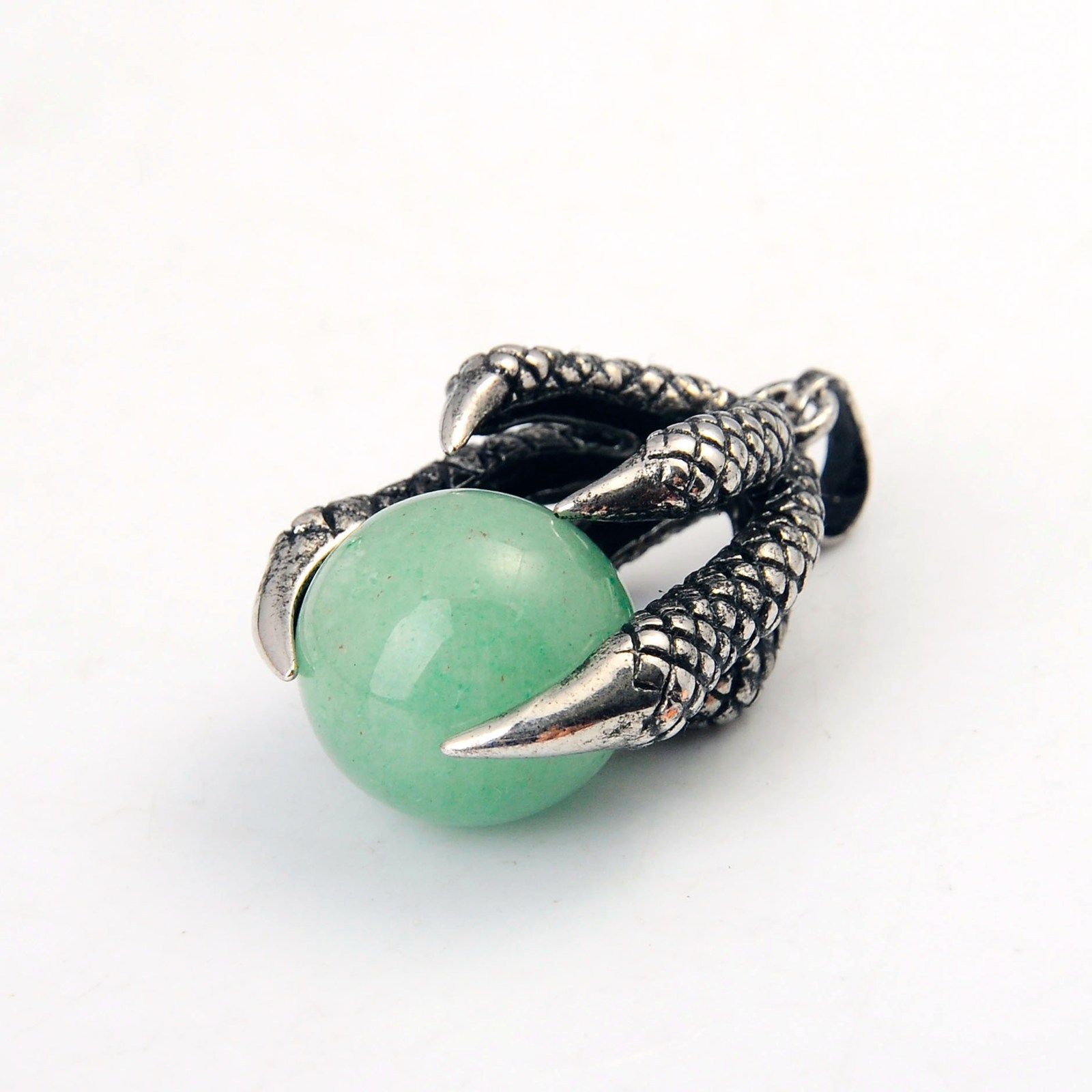 Gemstone Ball Stainless Steel Dragon Claw Pendant