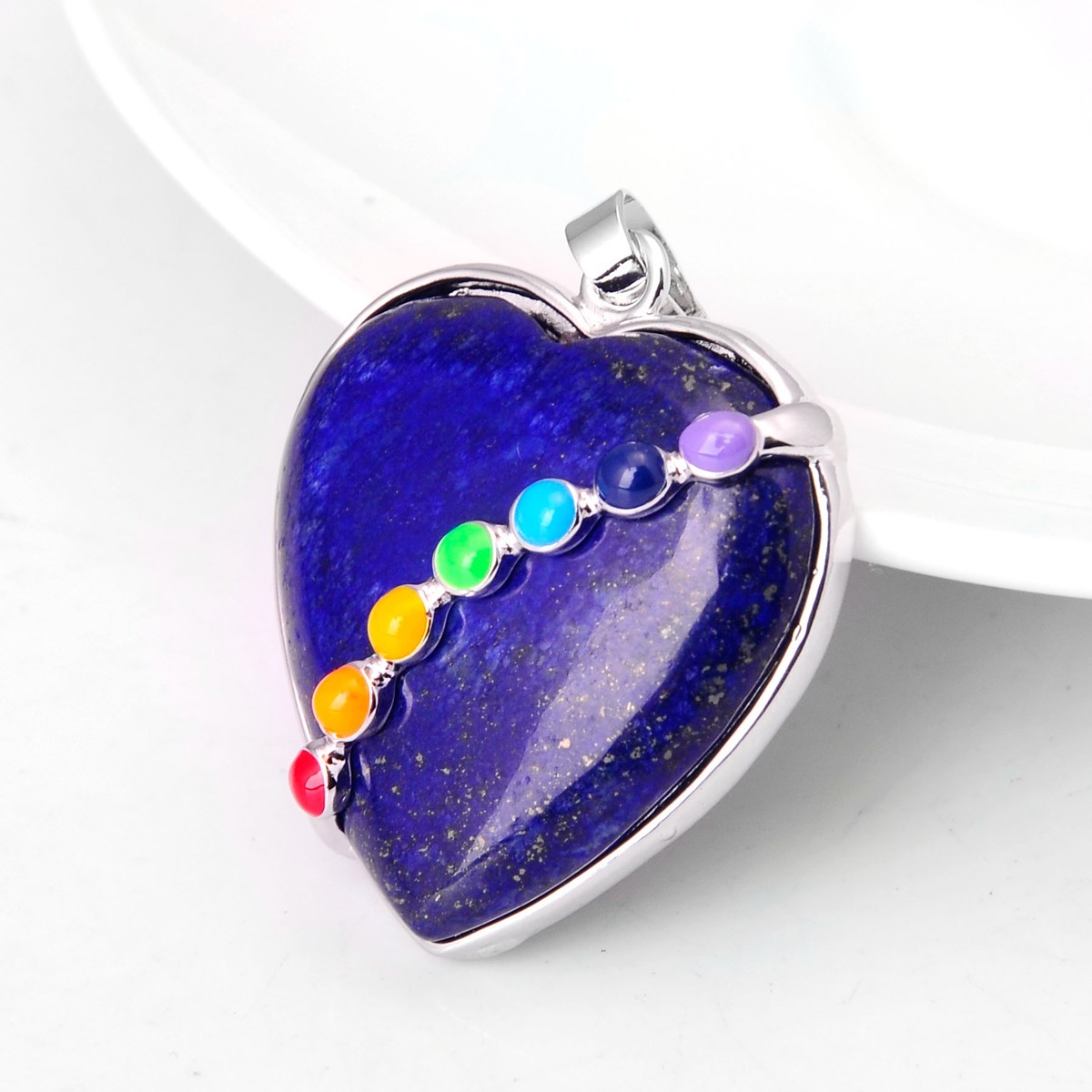 7 Chakra Heart Gemstone Pendant