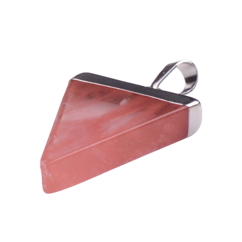 Gold / Silver Triangle Gemstone Pendant 25x30mm