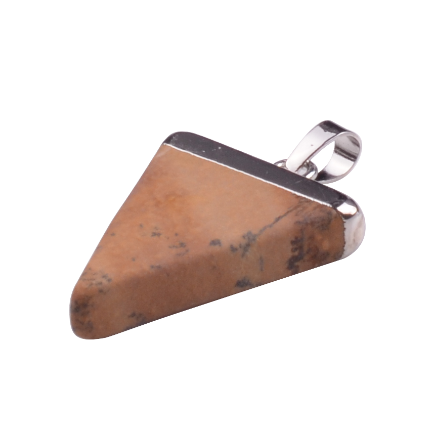 Gold / Silver Triangle Gemstone Pendant 25x30mm