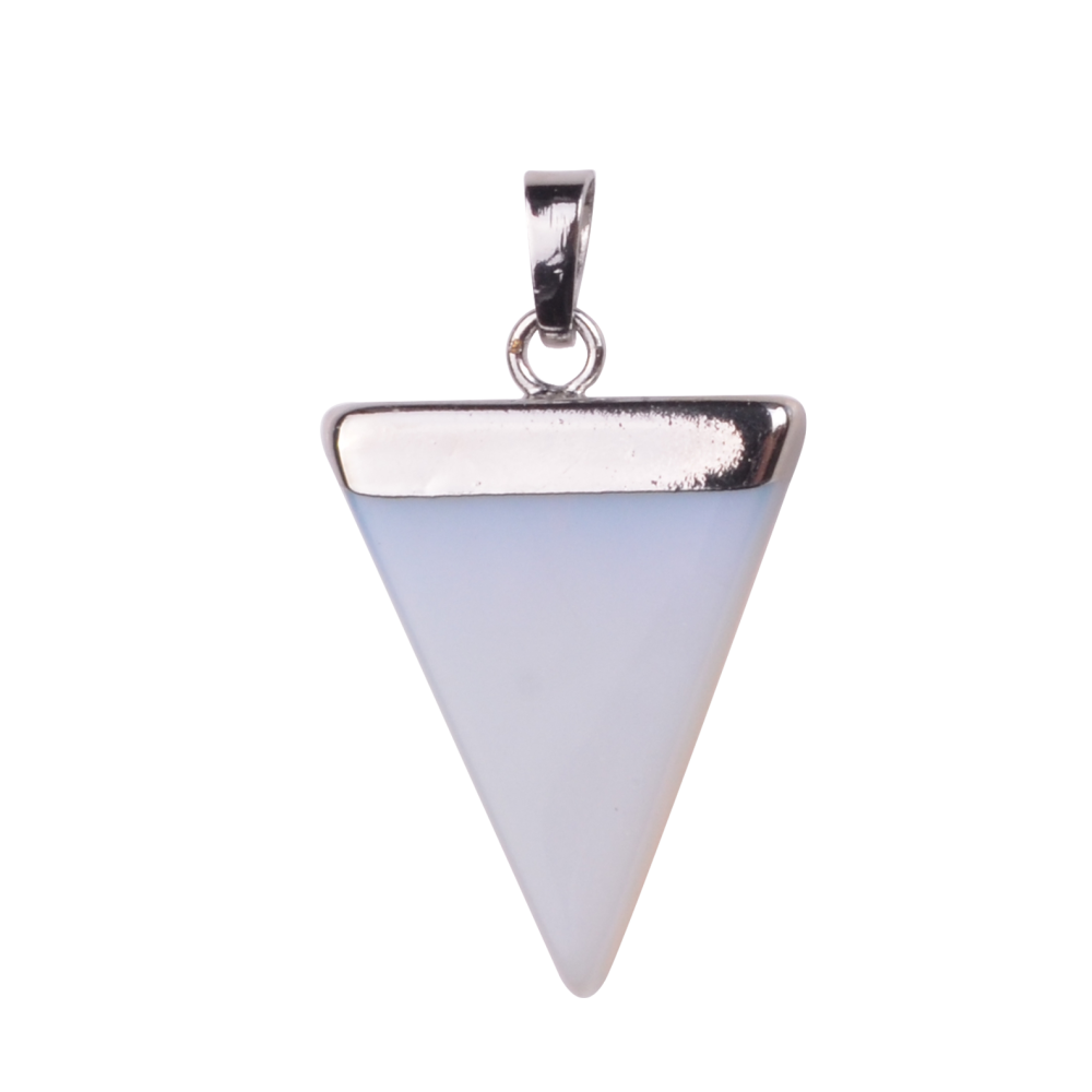 Gold / Silver Triangle Gemstone Pendant 25x30mm