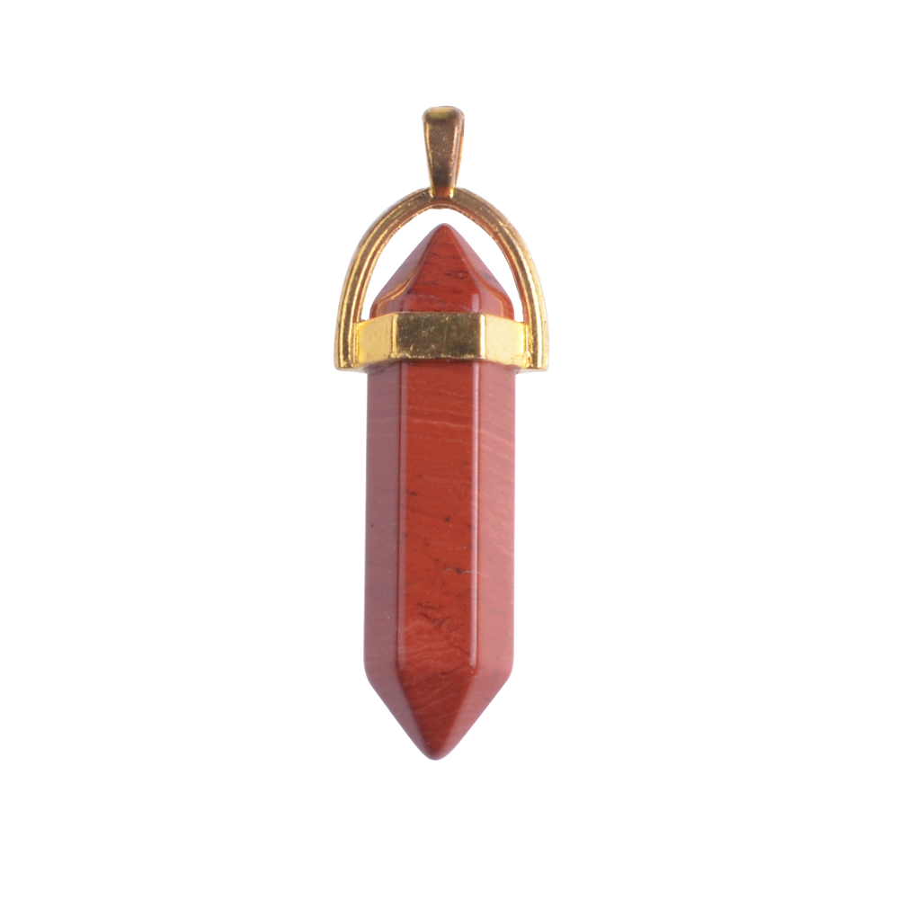Gold & Silver Hexagonal Cylinder Gemstone Pendant