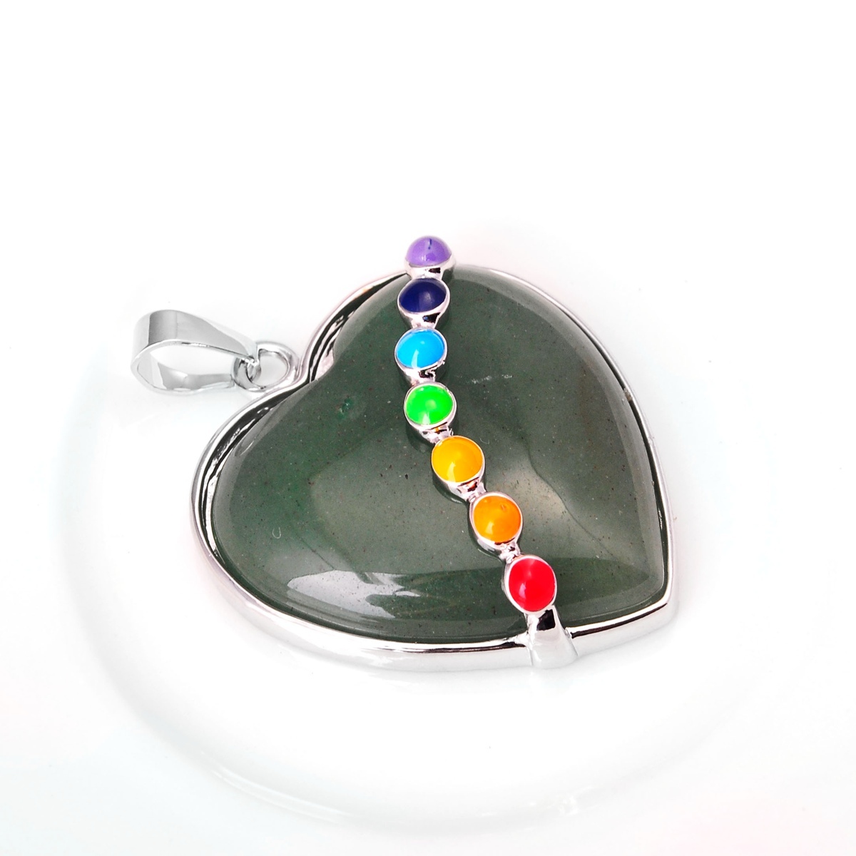 7 Chakra Heart Gemstone Pendant