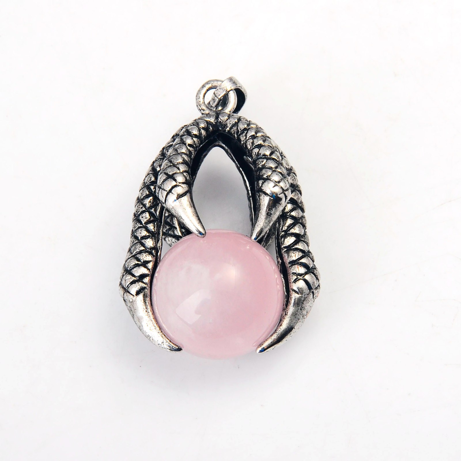 Gemstone Ball Stainless Steel Dragon Claw Pendant