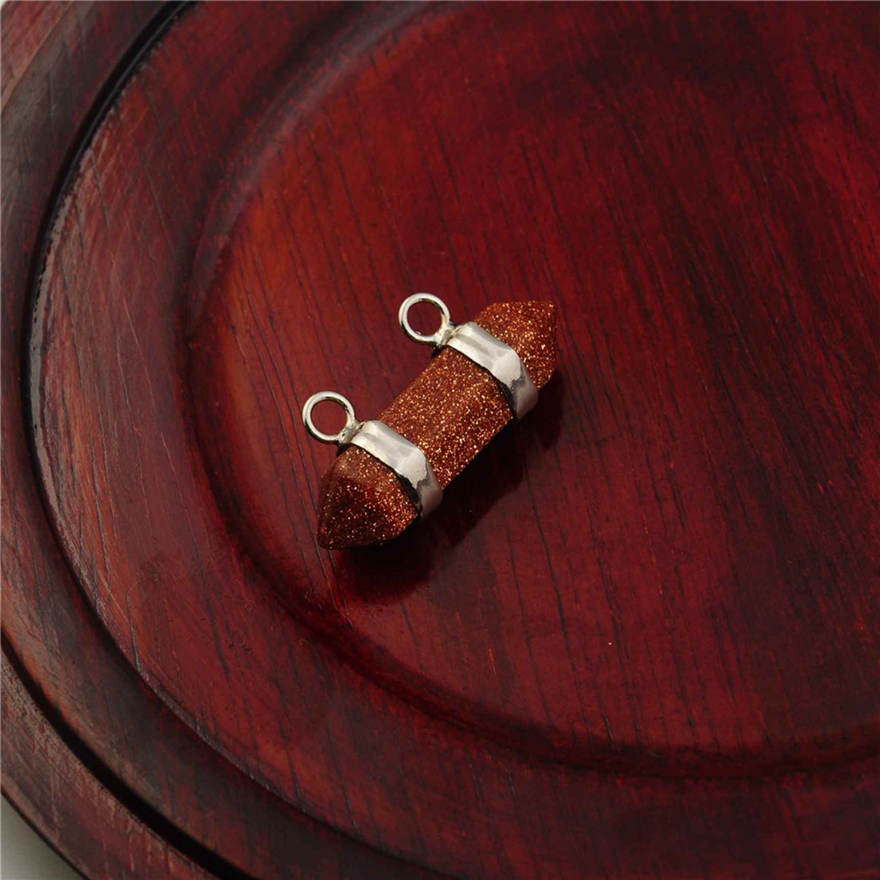 10X30MM Hexagonal Cylinder Gemstone Pendant